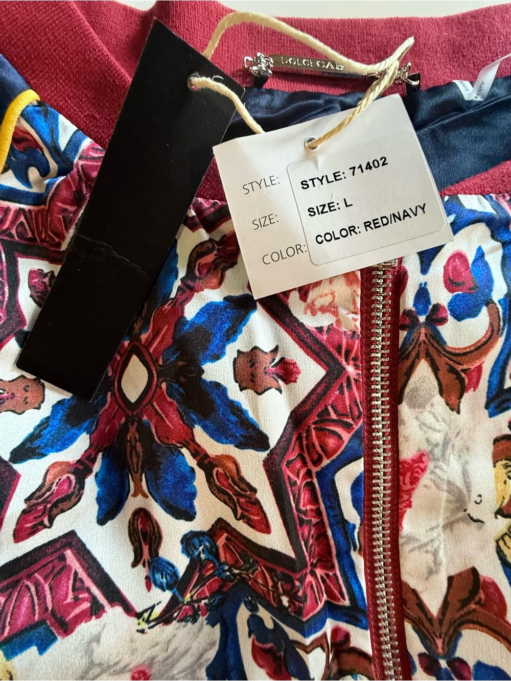 Dolce Cabo Reversible Satin Bomber Jacket NWT - Picture 4 of 7